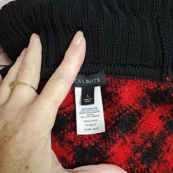 Talbots Red & Black Checkered Cape - Picture 5 of 5
